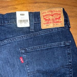 LEVI'S 541 Jeans Mens 38x30 Dark Blue Athletic Fit Cotton Blend Straight Leg